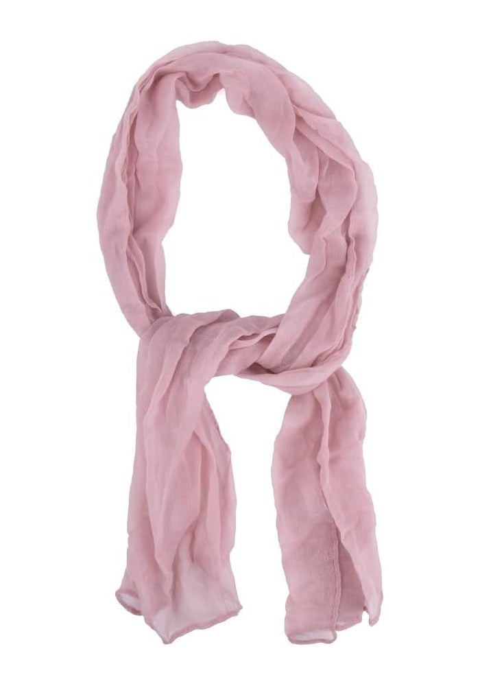 Solid Color Scarf | Pink | 130×30cm | Lightweight Fashion Neck Scarf for Daily Wear & Styling